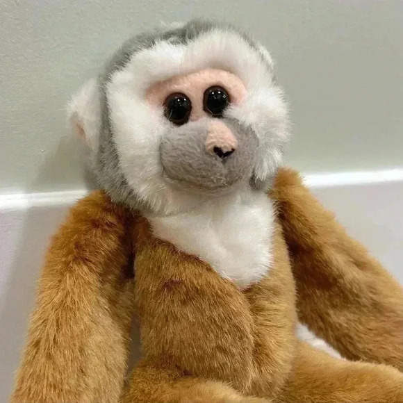 Vintage 1999 Wild Republic Plush Squirrel Monkey Hanging Hook Loop Hands Feet - Picture 2 of 7